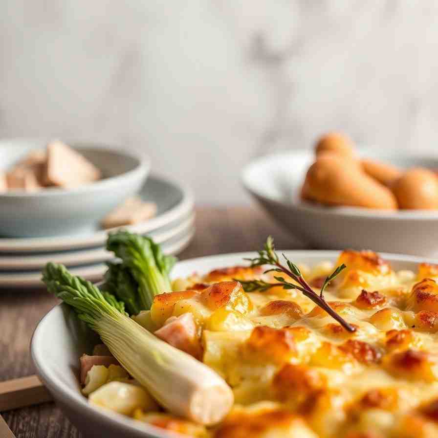 Easy Cheese Bake Recipe - Chicons au Gratin (Ham & Endive)